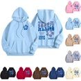 thumbnail image 1 of Pink Graphic Hoodie For Women 2024 Cute Preppy Sweatshirt Long Sleeve Drawstring Pullover Tops With Pockets, 1 of 5