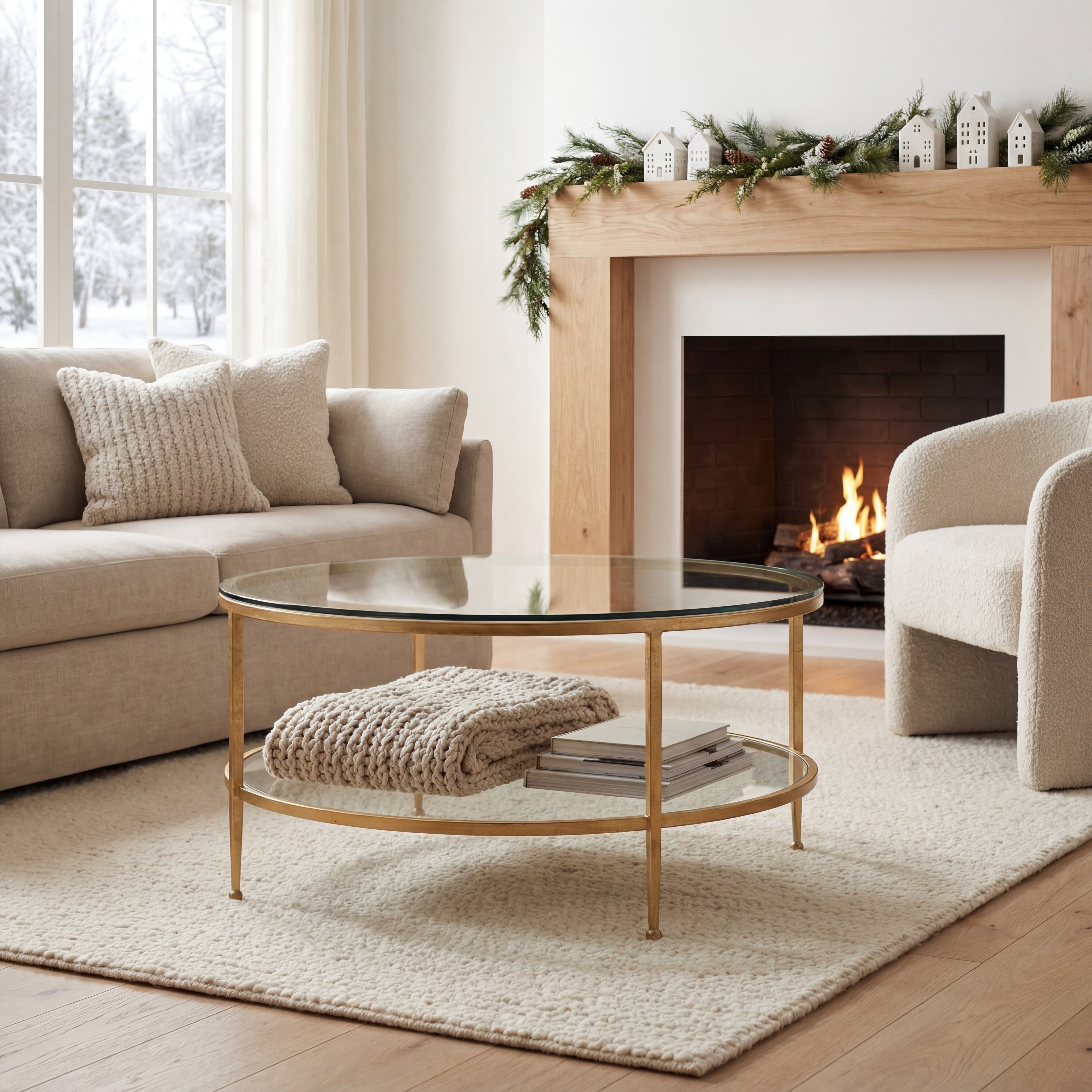 Safavieh Couture Edmund Glam Metal, Tempered Glass with Coffee Table Gold/Glass