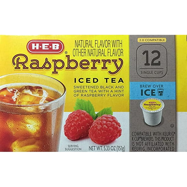 HEB Raspberry Iced Tea Single Serve Pods 12 count