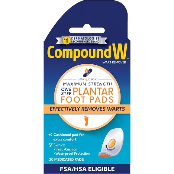 Compound W 1-Step Plantar Wart Remover Pads - 20 Each