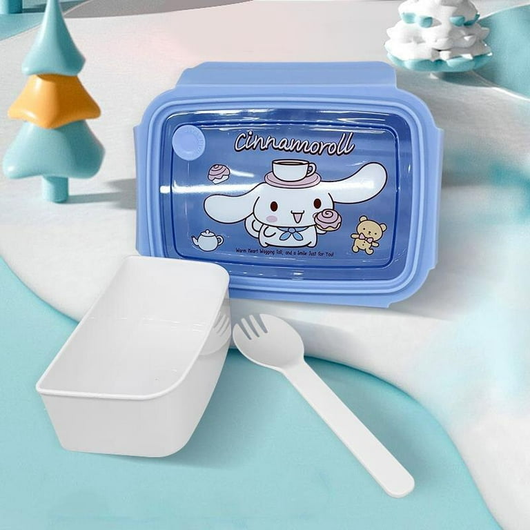 Kawaii Sanrio Cinnamoroll My Melody Kuromi Lunch Box High Capacity  Stainless Steel Grid Insulation Student Christmas Gift