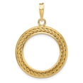 thumbnail image 1 of 14k Yellow Gold 2mm Rope w/ Bright Edge Prong Setting Coin Bezel Pendant Mounting - Fits 20mm, 1 of 3