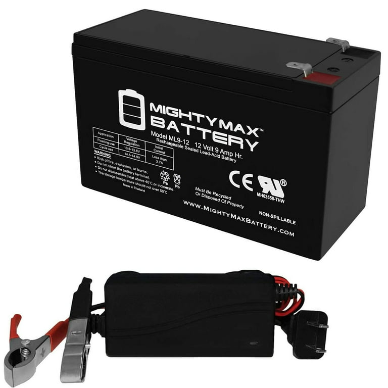 12V 9AH SLA Battery for MarCum LX-5 Ice Fishing Sonar + 12V Charger