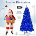 thumbnail image 3 of Gymax 7 FT Artificial Christmas Tree w/900 Branch Tips 340 LED Lights 3 Lighting Modes Outdoor Royal Blue, 3 of 10