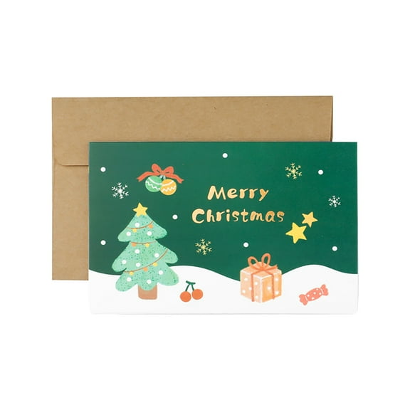 Giyblacko Christmas Cards Creative Cute Cartoon Christmas Greeting Card Snowman Christmas Blessing Card