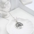 thumbnail image 3 of Boho Tree of Life Branches Round Disc Sterling Silver Nature Pendant Necklace, 3 of 5
