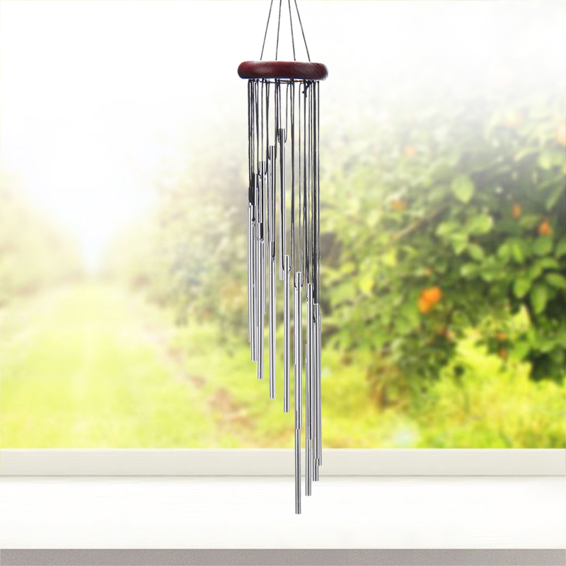 Tube Wind Chime Redwood Church Bells Garden Outdoor Hanging Decor Gift
