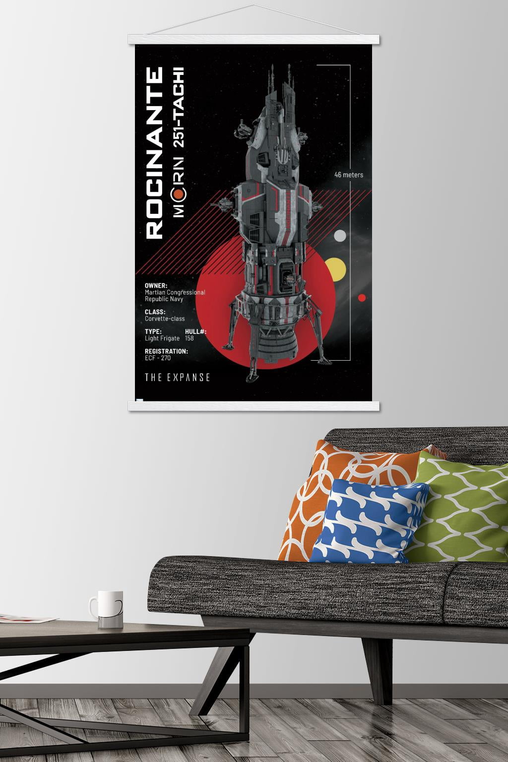 The Expanse - Roci Ship Wall Poster with Wooden Magnetic Frame, 22.375" x 34"