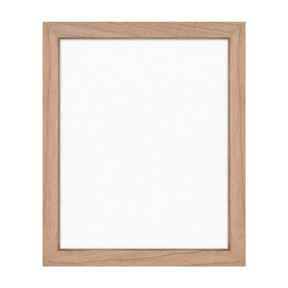 MCS Floating Frame with Canvas Included, Art Frames for Canvas Paintings with Adhesive Fasteners and Hanging Hardware, Walnut Woodgrain, 8 x 10 Inch