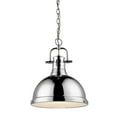thumbnail image 6 of Yep by Golden Lighting Duncan 1-light 14in Chain Hung Pendant in Pewter and Matte Black shade, 6 of 9