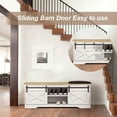 thumbnail image 4 of Vivvoo 47" Farmhouse Shoe Bench with Cushion, Entryway Hallway Wooden Furniture, 4 of 18
