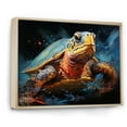 thumbnail image 2 of Designart "Abstract Art Depicting A Turtle'S Aquatic Journey" Animals Turtle Floater Framed Wall Art Living Room, 2 of 5