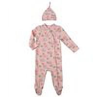 

Footed Pajama Side Snap Footie Sleeper Blushing Flowers Onesie with Hat (6-9 Months)