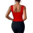 thumbnail image 2 of Women'S Sleeveless Skinny Basic Strappy Crop Tank Tops 2025 Red S, 2 of 7