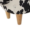 thumbnail image 3 of GDF Studio Moria Modern Velvet Cow Ottoman, Black and White, 3 of 7