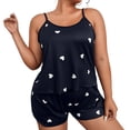 thumbnail image 4 of CQXIDFH Pj Sets for Woman Plus Size Sleeveless Tank and Shorts Pajama Set 2 Piece Soft Nightwear Casual Lounge Home Wear, 4 of 9