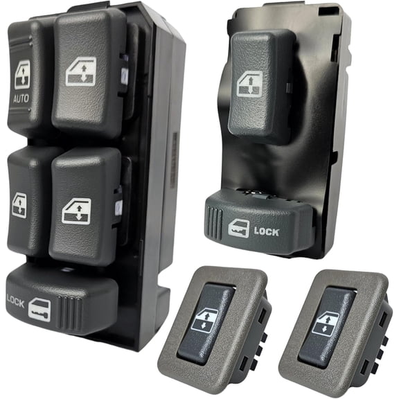 SWITCHDOCTOR Window Switch Set for 1996-2005 Chevrolet Blazer, Suburban; 1995-1998 Tahoe; 1995-2003 S-10; 1999-2000 Cadillac Escalade; 1998-2000 GMC Envoy (Crew Cab, Master, Front Passenger, Rear)