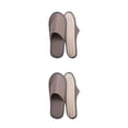 thumbnail image 3 of Minnieouse 10 pares de zapatillas desechables de lana Coral para Hotel, zapatos cálidos de Color sólido, zapatillas de SPA para el hogar, gris 2 2piezas, 3 of 4