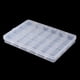 thumbnail image 4 of Contenedor de almacenamiento de joyas de plástico Uxcell con 24 compartimentos, caja clara para aretes y cuentas, 4 of 6