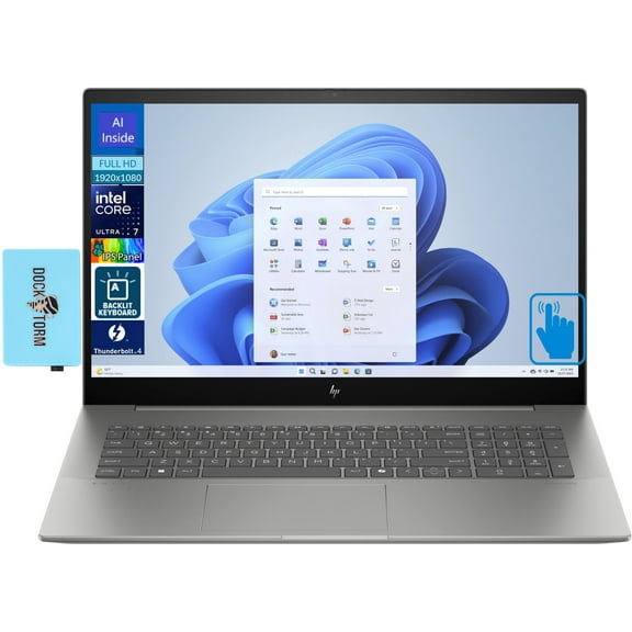 HP Envy 17t-cw100 Business Laptop 17.3" Touchscreen IPS FHD Display (Intel Ultra 7-155H, 16GB DDR5, 512GB PCIe SSD, Intel Arc, Backlit KB, 2 Thunderbolt 4, WiFi 6E, Win 11 Pro) w/Dockztorm Hub
