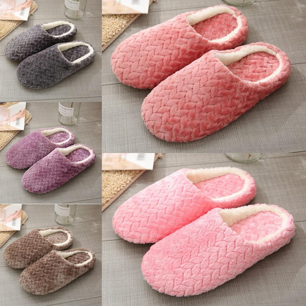 Clearance Sale Cotton Slippers Suede Non-slip Cotton Slippers Jacquard Soft Bottom Indoor Cotton Slippers Winter Warm Home Floor Bedroom Shoes - image 4 of 8