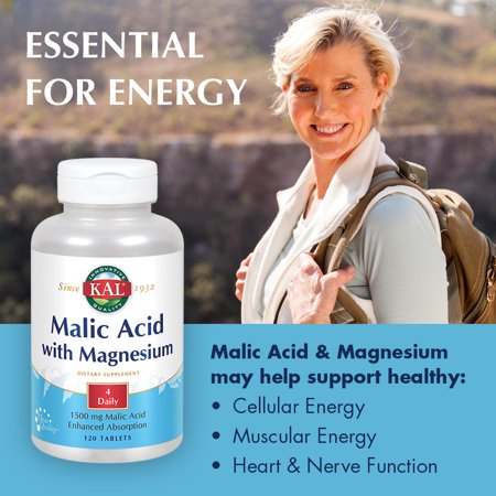リンゴ酸＆マグネシウム Malic Acid with Magnesium 120粒 KAL カル