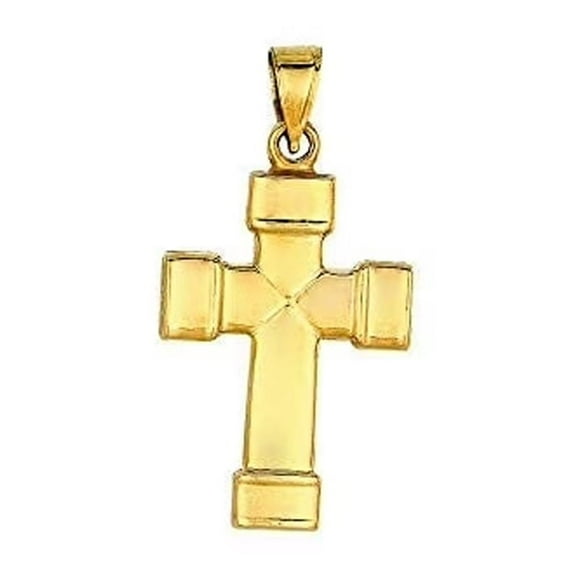JewelStop High Polish Cross Pendant 14k Yellow Gold, 1.2gr.