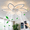 6 Flower-White, variant on Garwarm Ceiling Fan with Lights and Remote Control, White Flower 3 Light Color Modern Low Profile Flush Mount Ceiling Fan for Kitchen Bedroom Living Room