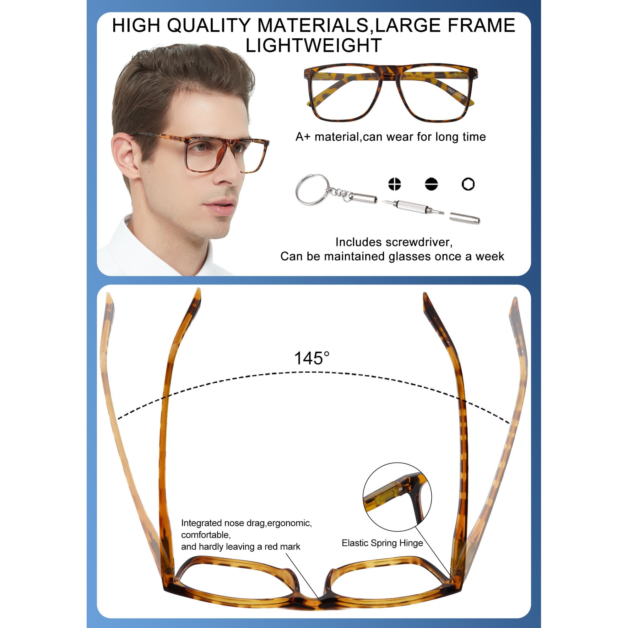 OCCI CHIARI Wide Reading Glasses 3.5 Mens Reader 350+ OCCI CHIARI Wide Reading Glasses 3.5 Mens Reader 350+