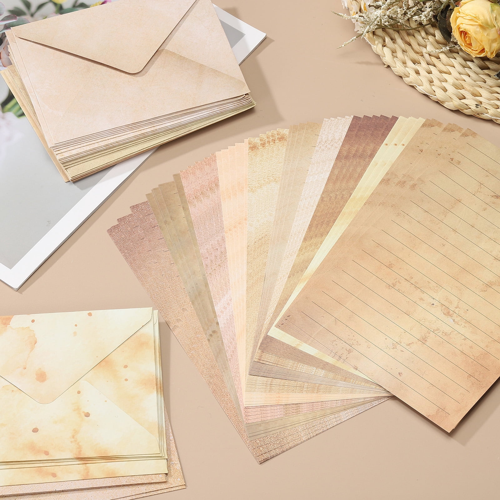 Stationery Paper and Envelopes Set, Writing Paper with Envelopes Sticker, Stationery Set for Invitation Vintage