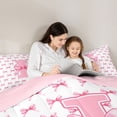 thumbnail image 3 of Feelyou Bow Letter I Twin Comforter Sets, Cute Princess Bedding Set, 2-Piece, 3 of 6