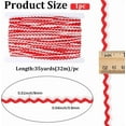 thumbnail image 2 of 17.5 Yards Rick Rack Trim for DIY Sewing Wave Bending Fringe Trim Two Tone RIC Rac Wavy Ribbon 8mm Red White Zig Zag Braid Lace Trim Polyester Webbing Ribbon for DIY DIY Crafts Christmas Gift, 2 of 5