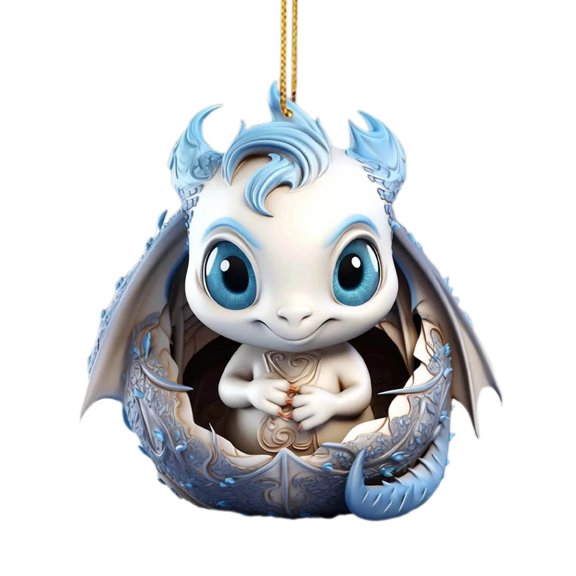 Christmas Dragon Christmas Hanging Ornaments for Christmas Tree,Acrylic Dragon Figurines Christmas Tree Decoration Pendants
