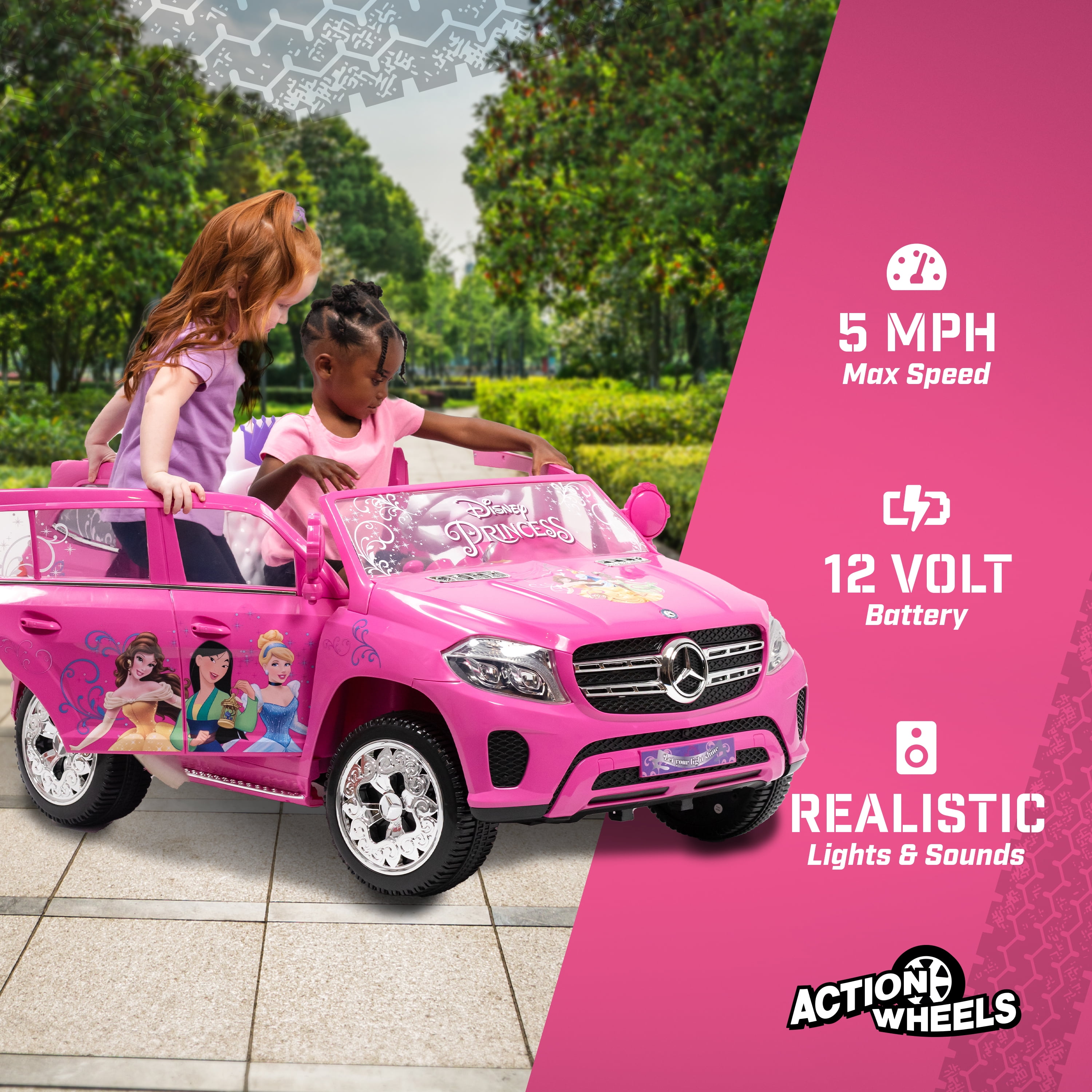 Battery Powered Princess Power Wheels Car Princess Girls Battery