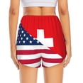 thumbnail image 2 of Lsque USA Switzerland Printed Women's Running Shorts with Liner Pockets,Elastic Quick Dry Workout Athletic Gym Yoga Shorts,Womens High Waist Shorts-XX-Large, 2 of 9