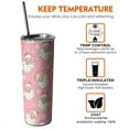 thumbnail image 6 of 20oz Pink Christmas Santa Pattern Skinny Tumblers Stainless Steel Tumbler with Lid and Straw,Vacuum Insulated Double Wall Travel Tumbler Cups with Cleaning Brush for Coffee,Tea, 6 of 6