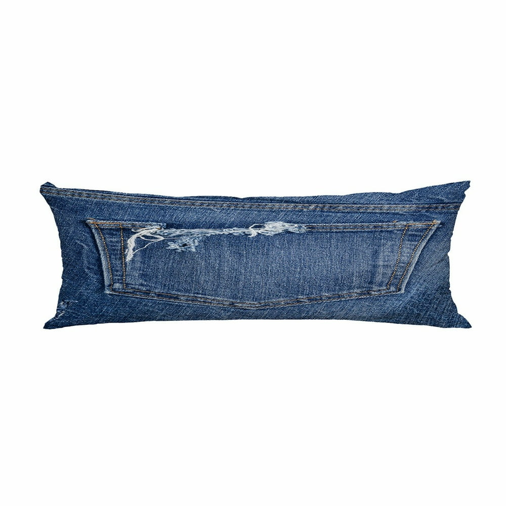 ECZJNT torn Jeans denim pocket Pillow Cover Body Pillowcase Pillow