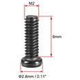 thumbnail image 3 of Uxcell M2x6mm Computer Screw Fastener 2.8mm Dia Screw Head Black 100 Pack, 3 of 5