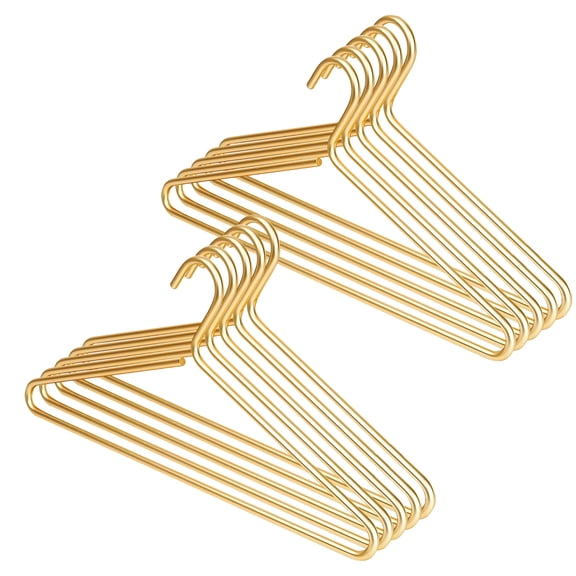 10 Pack Gold Metal Hangers Ultra Thin Aluminum Clothes Hangers Heavy Duty Slim Non Slip Closet Hangers Space Saving for Shirts Dresses Pants