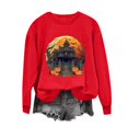 thumbnail image 4 of Qingpeng Womens Halloween Sweatshirt Crew Neck Fashion Cute Long Sleeve Fleece Crewneck Sweatshirt for Holiday Wear, 4 of 6