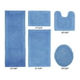 thumbnail image 2 of Better Trends 5 Piece Premium Bathroom Rug Set 100% Cotton Soft Tufted Bath Mat Water absorbent Reversible U shape Toilet Bath Rug for Bathroom, Shower and Bathtub Use, Dark Blue - Edge Collection, 2 of 5