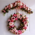 thumbnail image 5 of Rose Peony Artificial Flowers Garland European Lintel Wall Decorative Flower Door Wreath For Wedding Home Christmas Decoration, 5 of 7