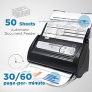 Plustek PS188 High Speed Document Scanner - 30 Pages Per Minute, with Full Text Search Engines,Multiple Scan Destinations. Support Windows 7/8/10