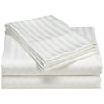 thumbnail image 4 of 1000 Thread Count Fresh Home Collection 100% Egyptian Cotton Deep Pocket Dobby Striped Sheet Set (California King, White), 4 of 5