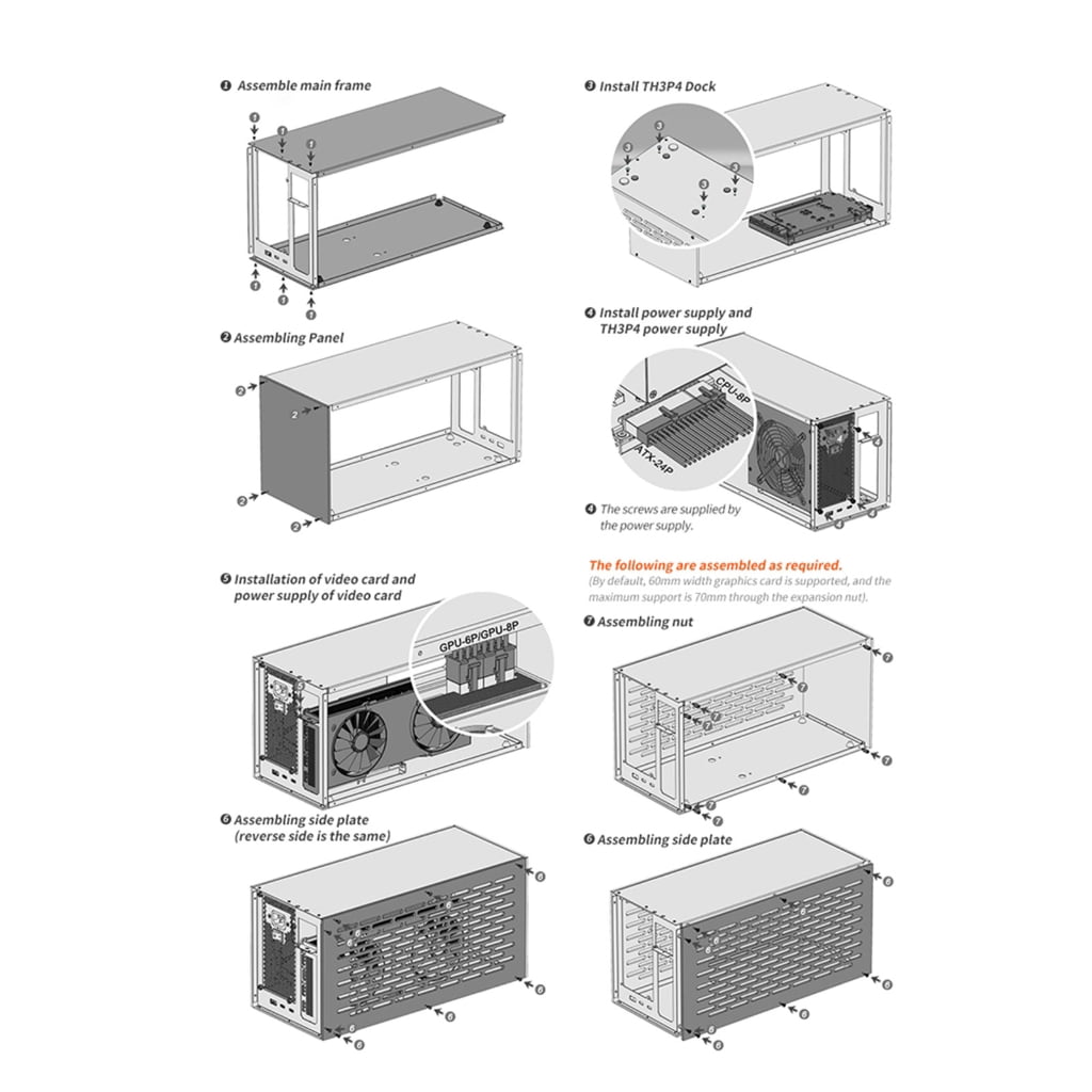 TH3P4G3 Thunderbolt-compatible GPU Metal Frame Box Compatible for ATX SFX FlEX