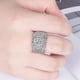 thumbnail image 4 of Anillo de lujo con diamantes en racimo para hombre Anillo de plata de lujo europeo y americano, anillo de platino blanco para hombre, tamaño ajustable, 4 of 6