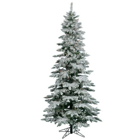 Fix Christmas Tree Lights Gun Vickerman Utica 10' Flocked White on Green Fir Artificial Christmas Tree with 900 Multi-Colored Lights with Stand ()