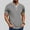 Gray, variant on YLSDY Mens Henley Shirts Stylish Short Sleeve T-Shirts Color Block Casual Collarless 3 Button V Neck Tees Light Blue XXL