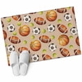 thumbnail image 2 of Retro Basketball Rugby Washable Small Entryway Area Rugs 2'x3', Soccer Tennis Brown Ball Sport Abstract Low Pile Throw Rug Non-Slip Sturdy Edge Binding Carpet for Front Door Floor Room Entry, 2 of 9