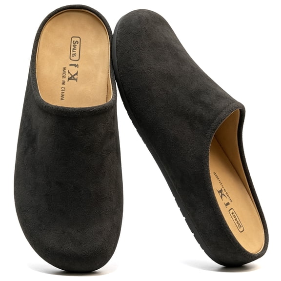 CHICVOMEY Suede Clogs for Women Men Unisex with Comfortable Cork Footbed Mules for Casual Walking and Indoor Outdoor Wear